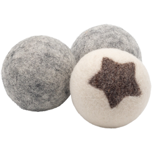 Set of 3 Dryer Balls Made from 100% Wool 