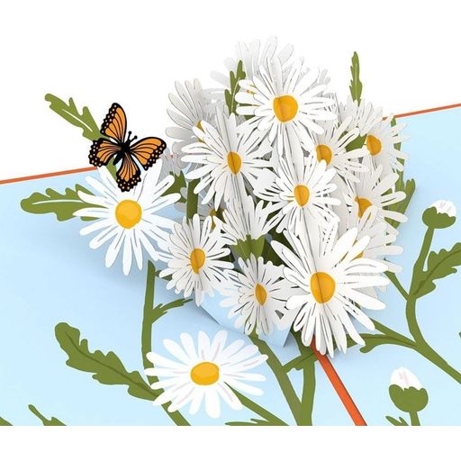 Pop-Up Karte Gänseblümchen mit Schmetterling - 1 Stk
