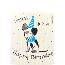 Schwammtuch "Lucky Dog - Happy Birthday!"