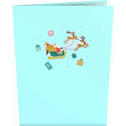 Santa Claus Sleigh & Reindeer Pop-Up Card  - 1 Pc