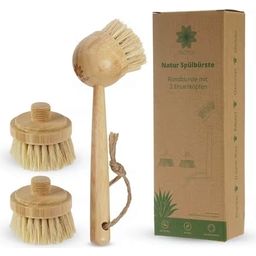 Long-Handled Dish Brush with Replacement Heads